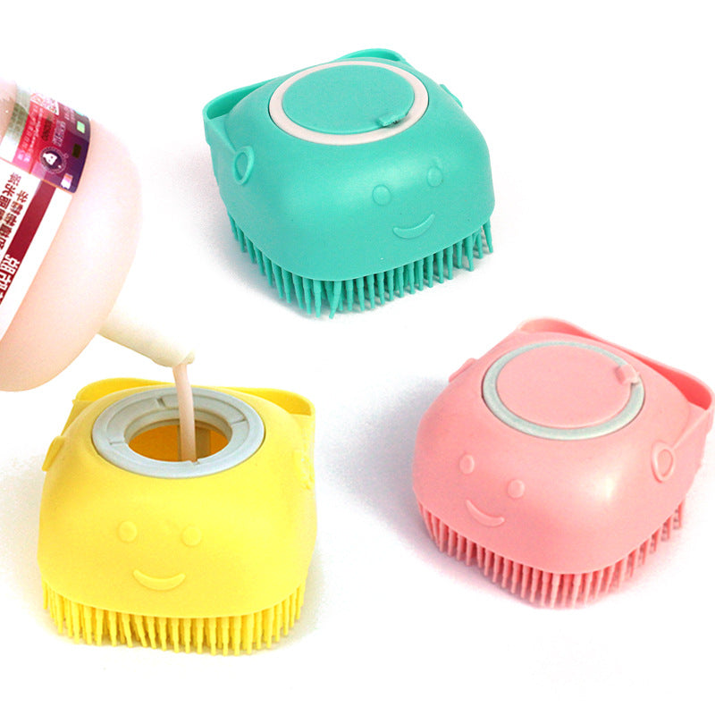 Silicone Dog Bath Massage Gloves Brush Pet Cat Bathroom Cleaning Tool Comb Brush For Dog Can Pour Shampoo Dog Grooming Supplies null