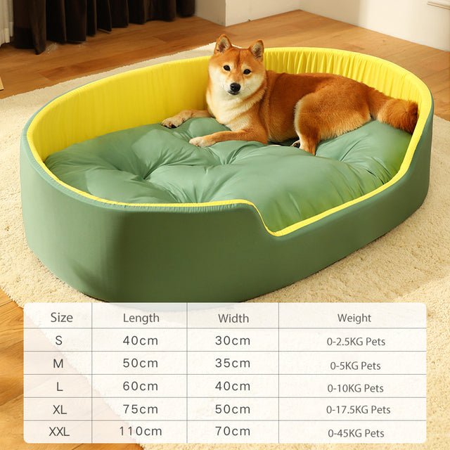 Yellow and black sponge dog bed pet nest for all seasons with stereo nest design