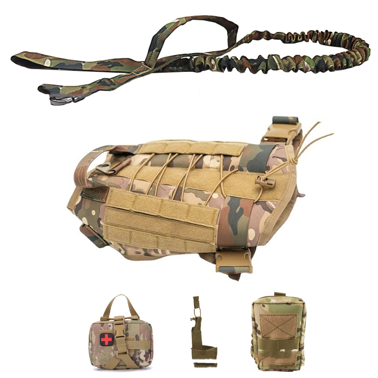 Outdoor Dog Vest Five Piece Suit Tactical Dog Clothing Dog Supplies null