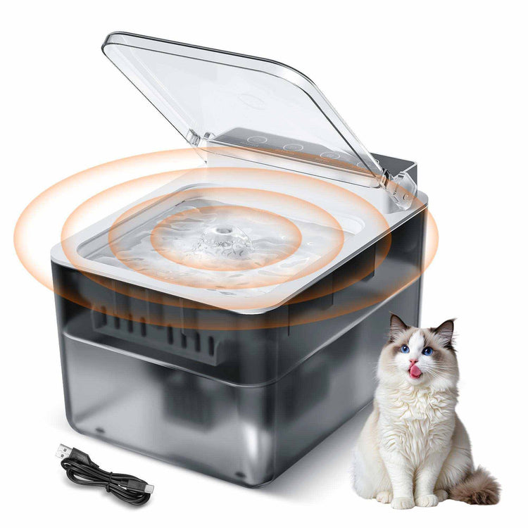 PetZen 3L automatic pet water fountain with motion sensor and USB-C charging for cats and small dogs