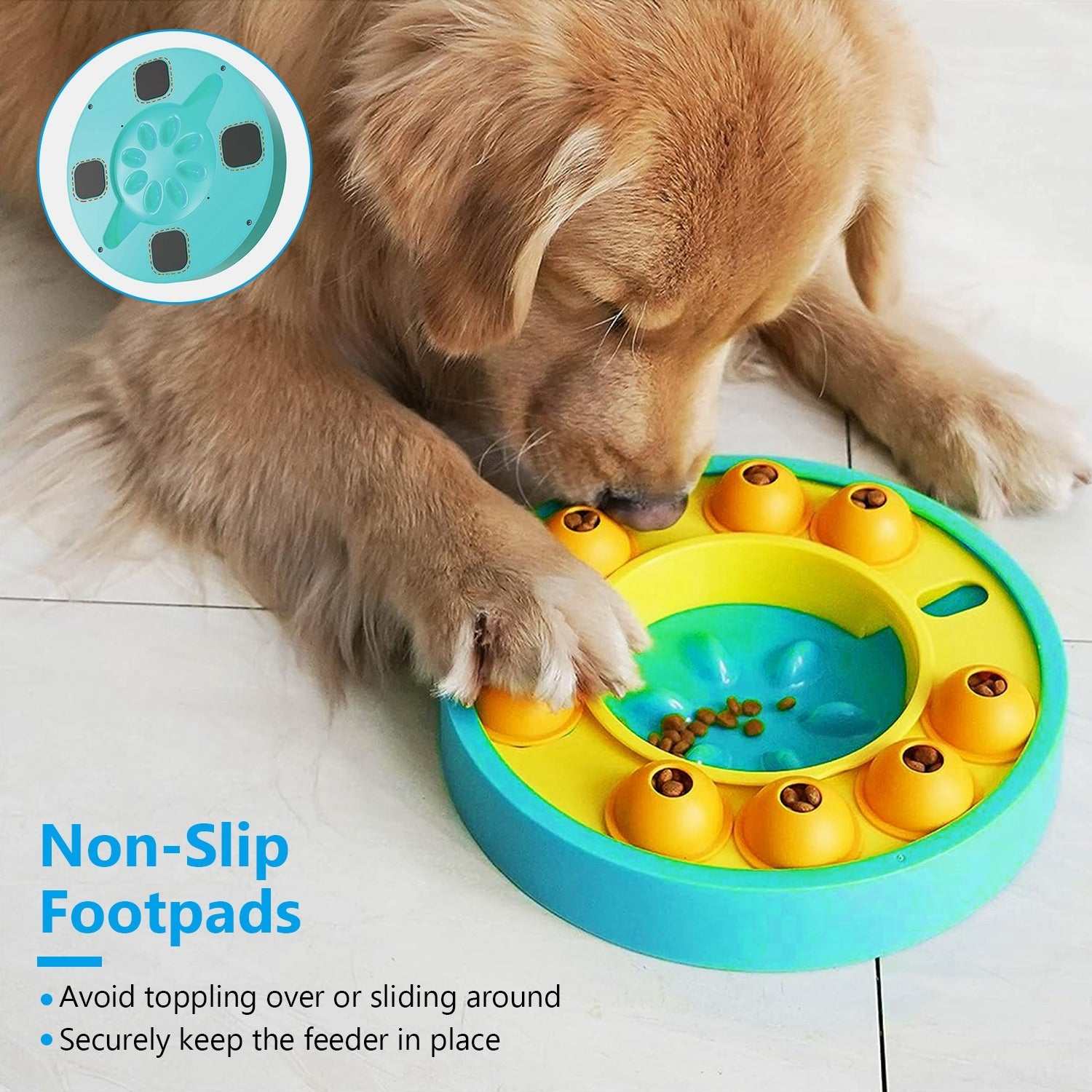 1Pc Dog Puzzle Food Feeder Slow Feeding Bowl Interactive Toy Dog Treat Dispensing Toy For IQ Training Mental Enrichment For Small Medium Large Dog Cat null