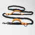 Adjustable fluorescent nylon harness collar jogging pet leash in green, orange, and light blue colors