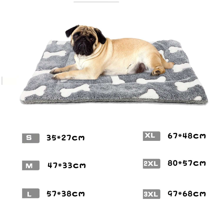 Self-warming cat bed mat with reversible fleece, soft and washable pet sleeping cushion for cats and dogs