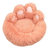 Plush kennel thickened coffee color pet bed with hand-shaped brush nest design for large dogs