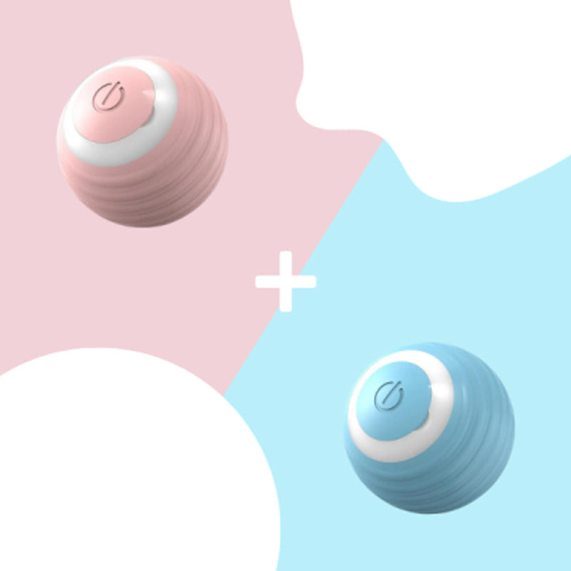 Automatic moving bouncing silicone smart cat toy ball in blue and pink colors
